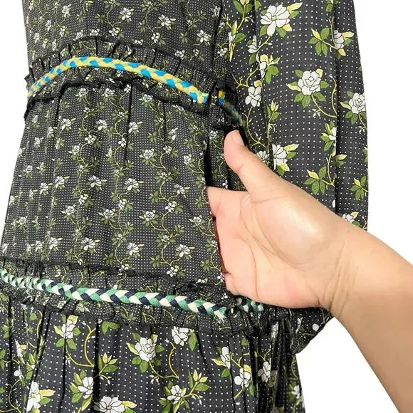 saks maxi dress sale Mac Duggal Women's Sequin Floral Sheath Gown - Black
